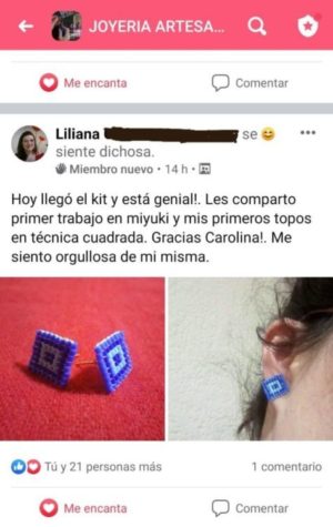 Curso de Joyería artesanal como negocio testimonio